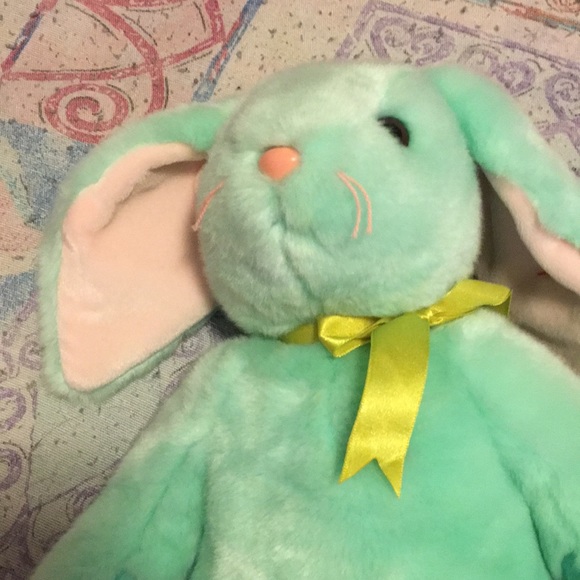 TY limited edition original beanie buddy teal bunny - Picture 3 of 5